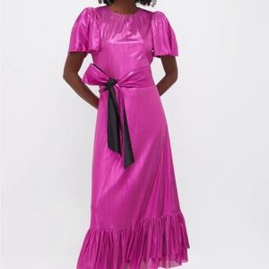 Pomander Place Fuchsia Dress with Black Sash